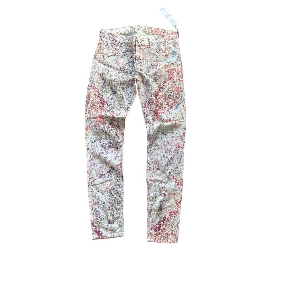 Hudson Skinny Jeans Womens 29 Abstract Splatter Print Multi Color W407WAP New